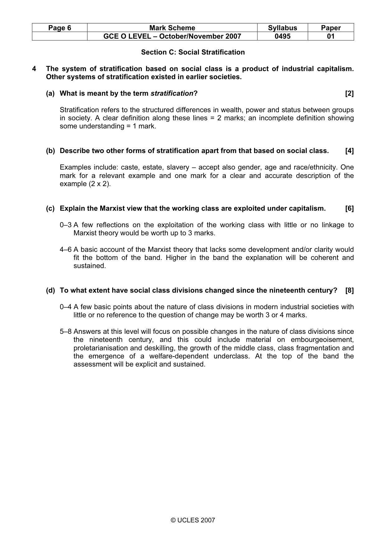 Mark scheme, page 6 of 9