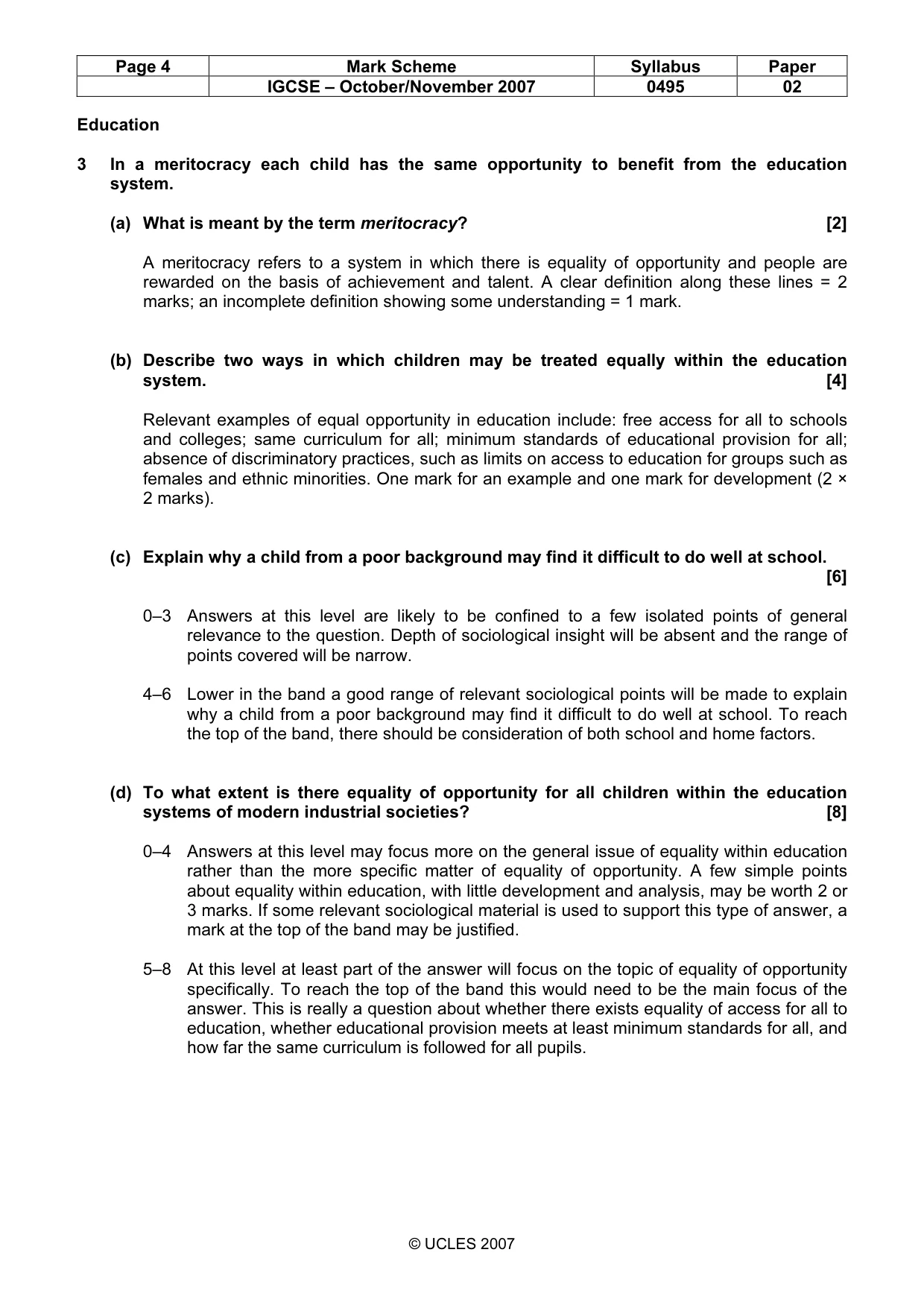 Mark scheme, page 4 of 9