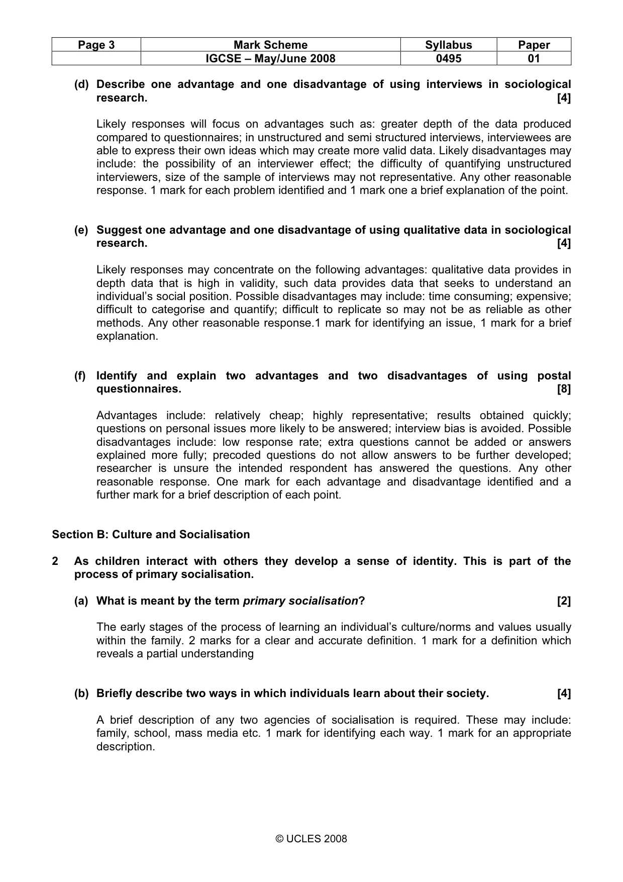 Mark scheme, page 3 of 8