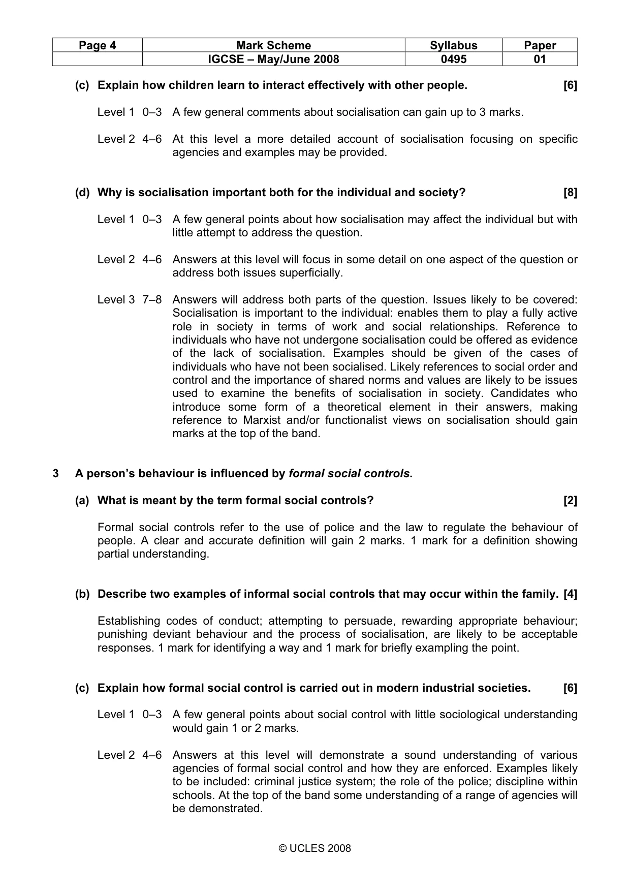 Mark scheme, page 4 of 8