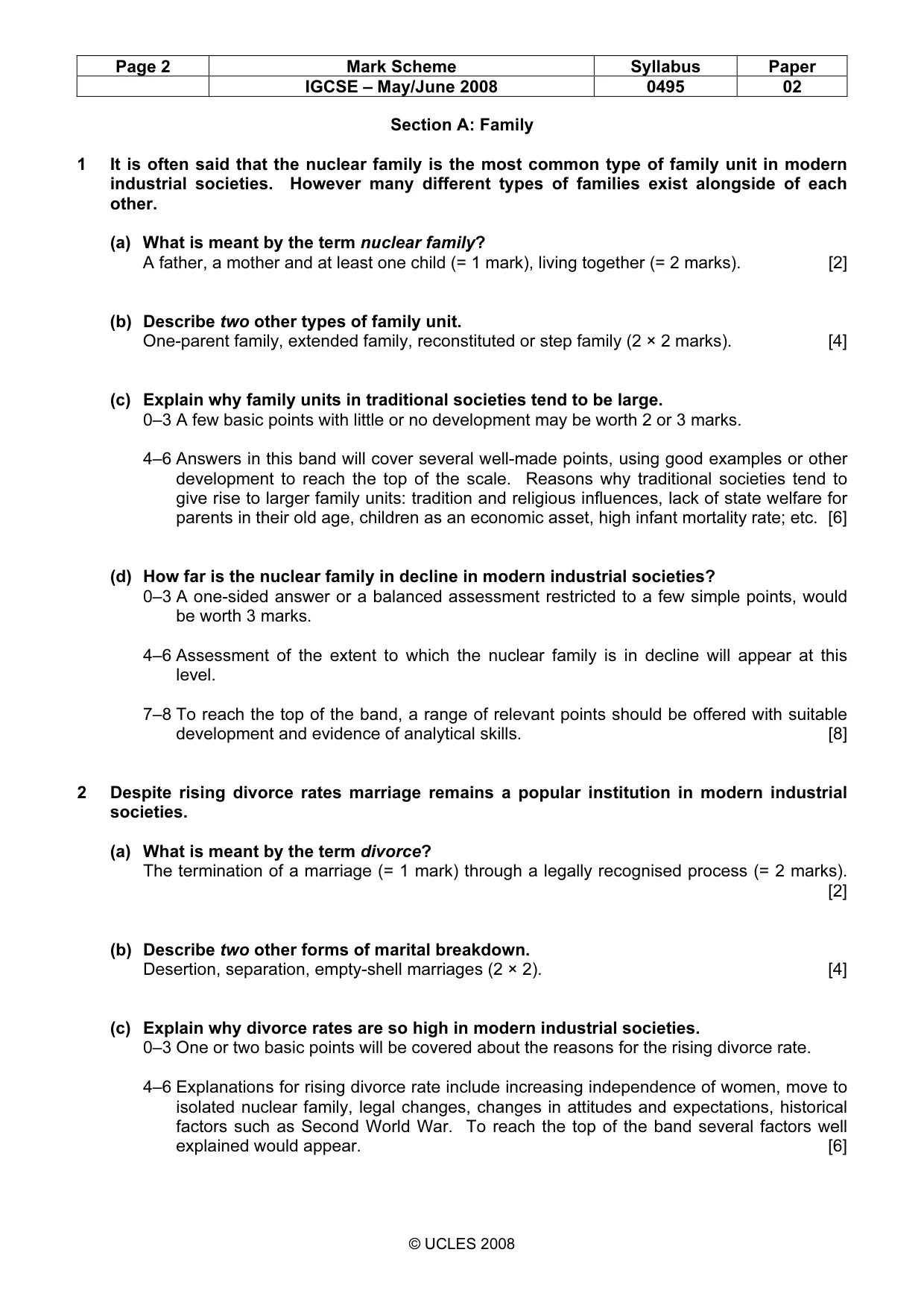Mark scheme, page 2 of 6