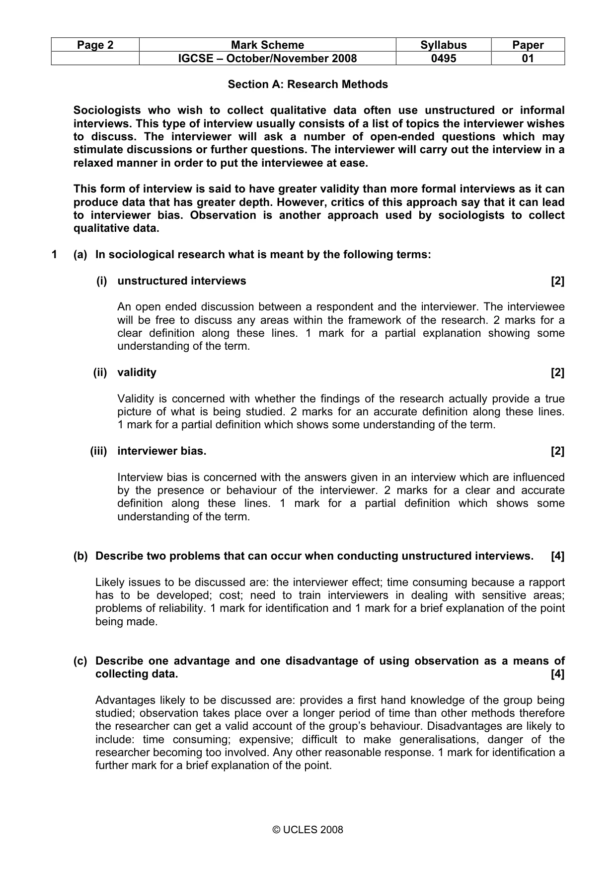 Mark scheme, page 2 of 8