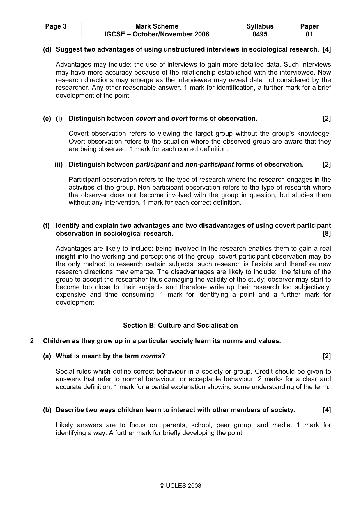 Mark scheme, page 3 of 8
