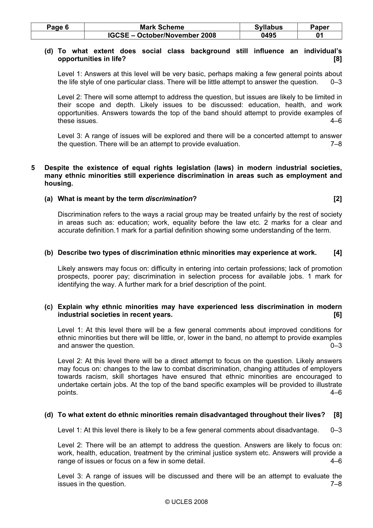 Mark scheme, page 6 of 8