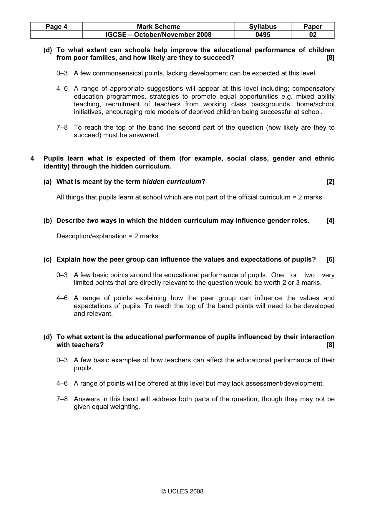 Mark scheme, page 4 of 8