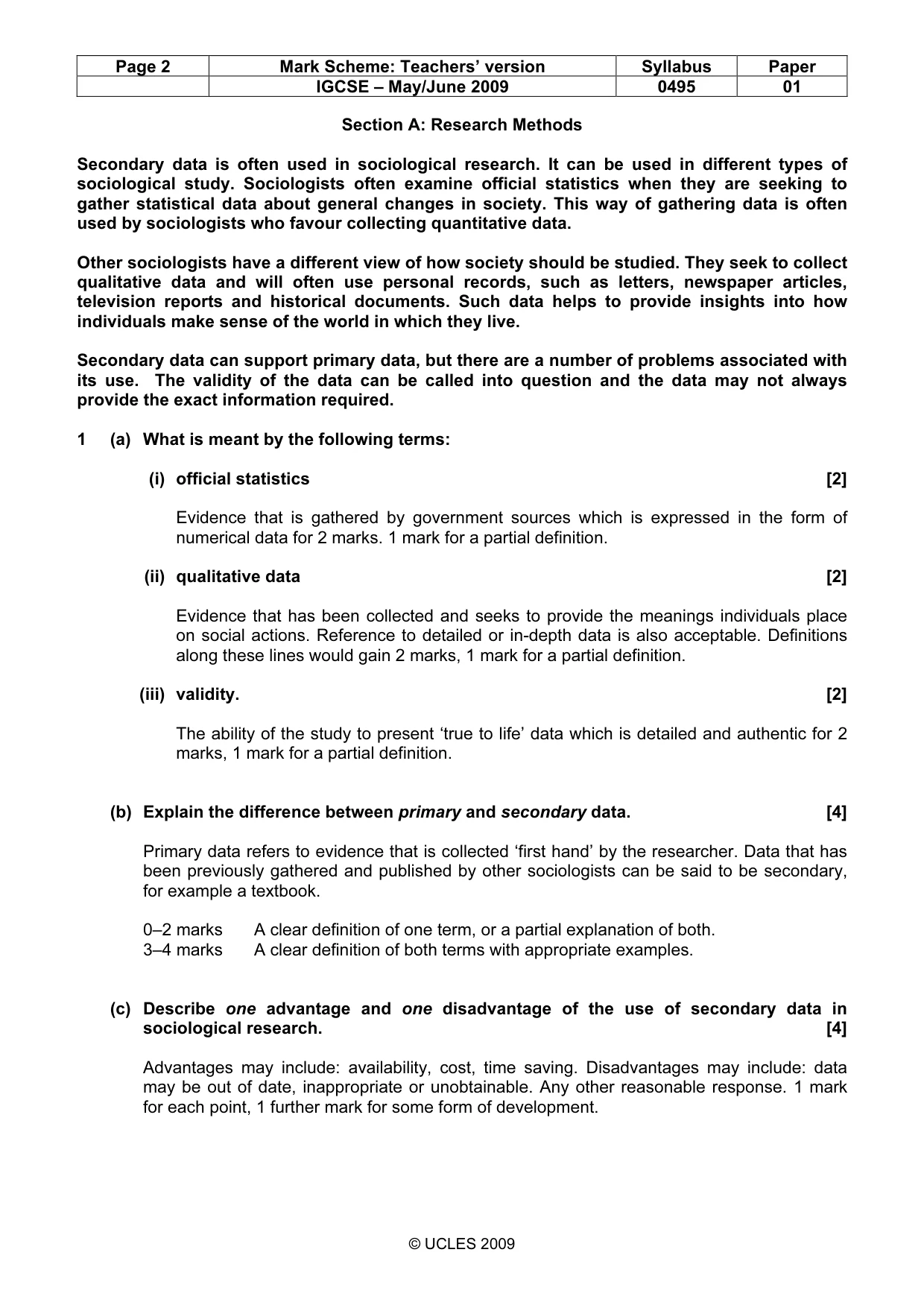 Mark scheme, page 2 of 9