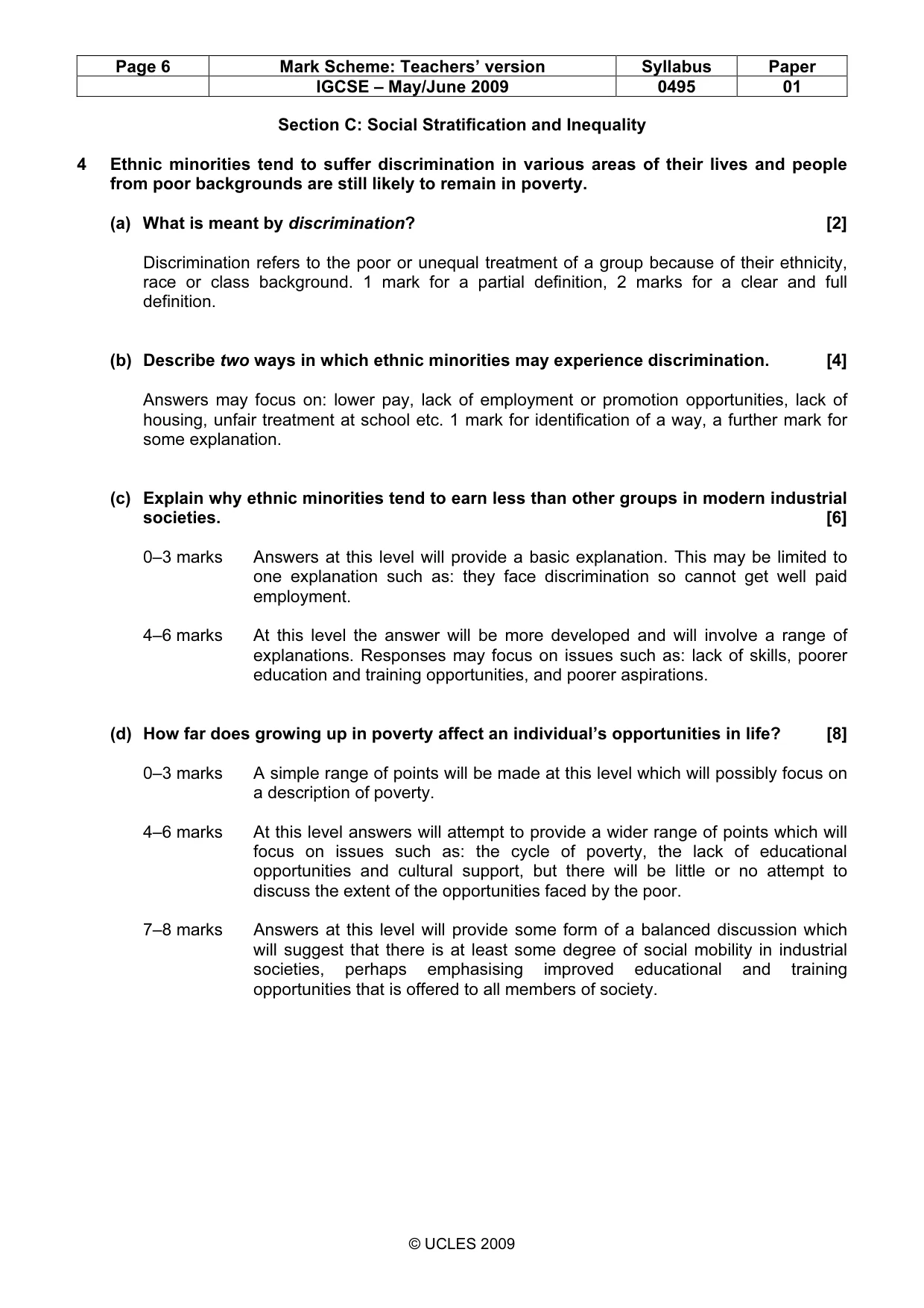 Mark scheme, page 6 of 9