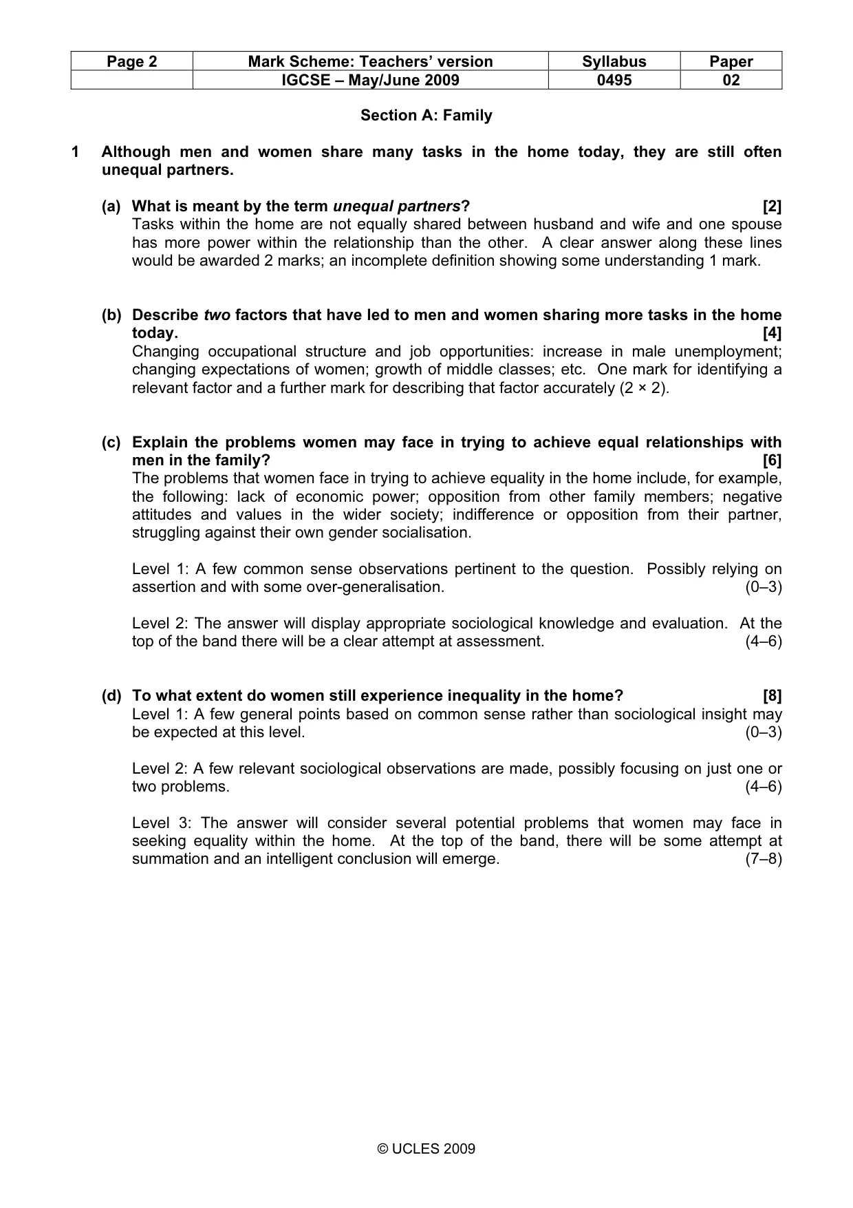 Mark scheme, page 2 of 9