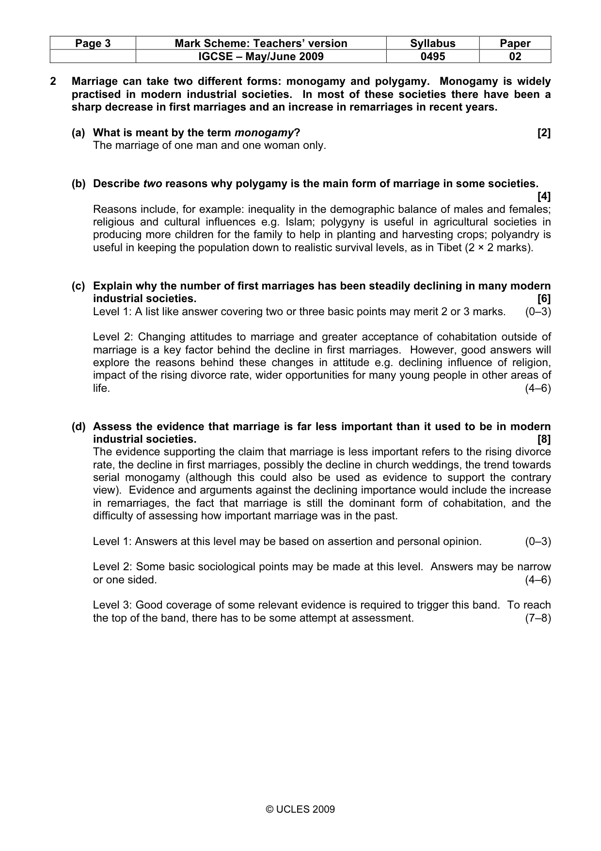 Mark scheme, page 3 of 9