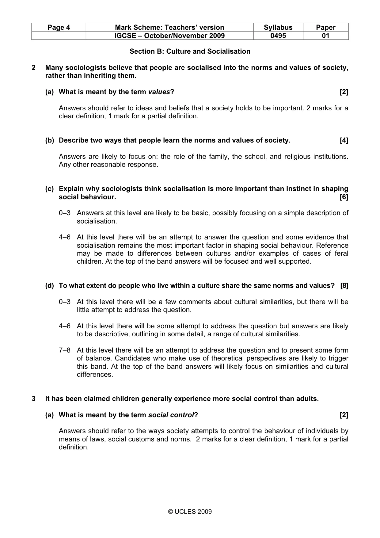 Mark scheme, page 4 of 9