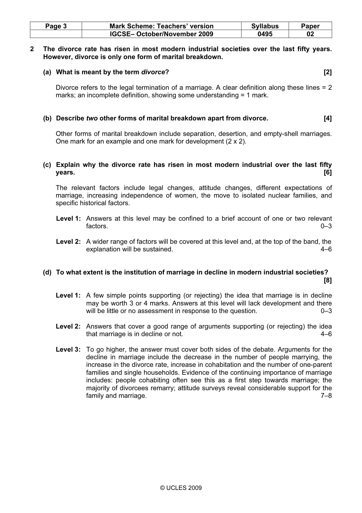 Mark scheme, page 3 of 8