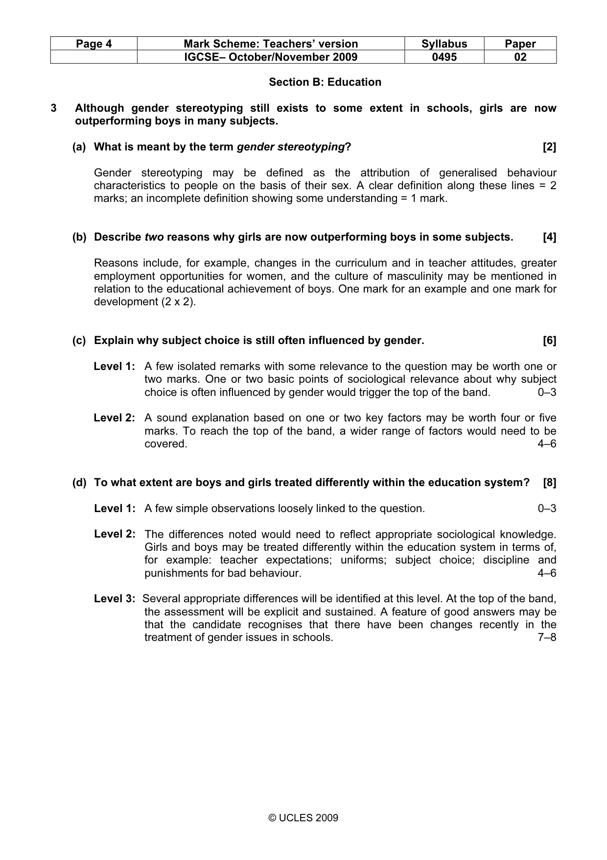Mark scheme, page 4 of 8