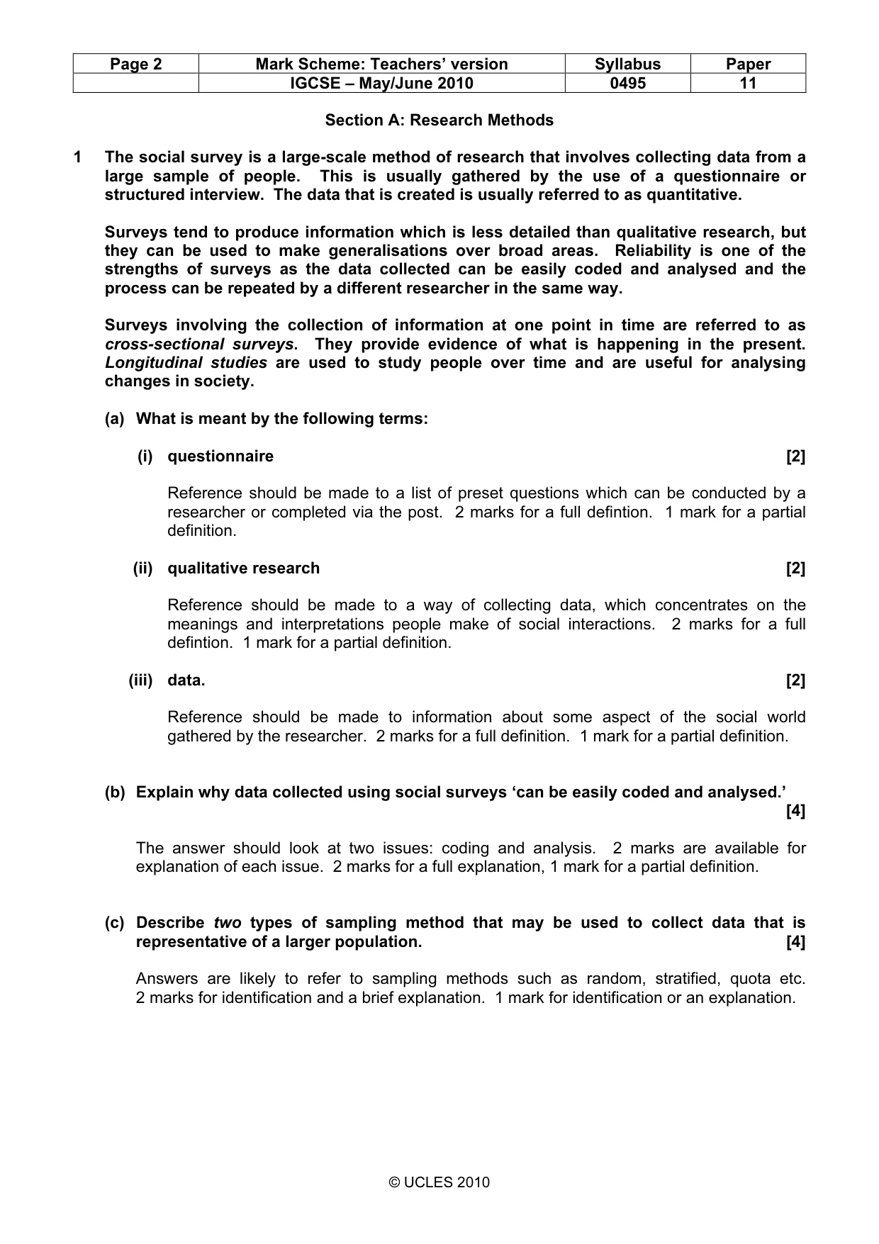 Mark scheme, page 2 of 9