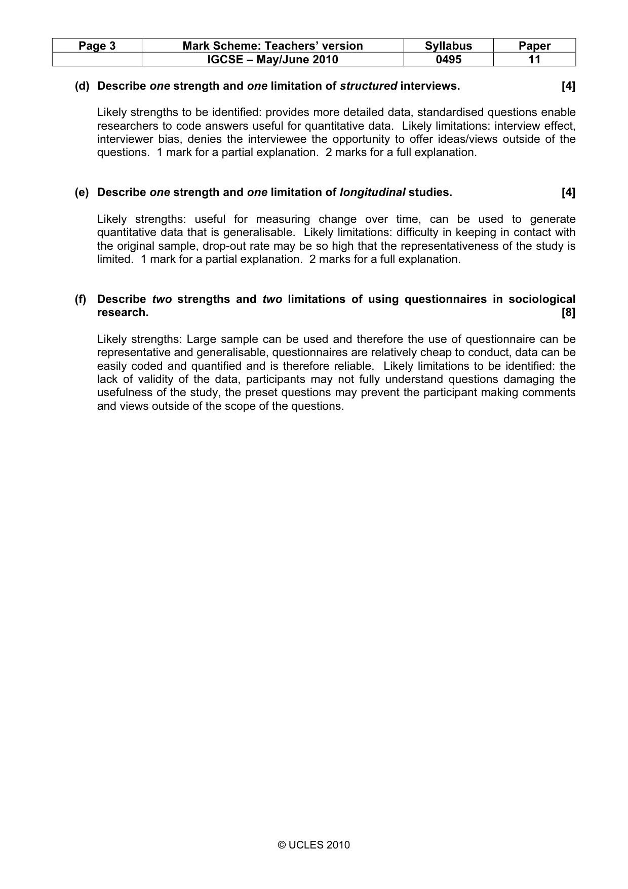 Mark scheme, page 3 of 9