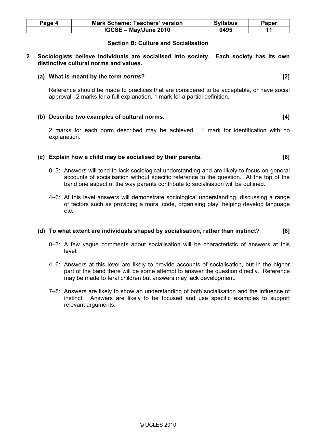 Mark scheme, page 4 of 9