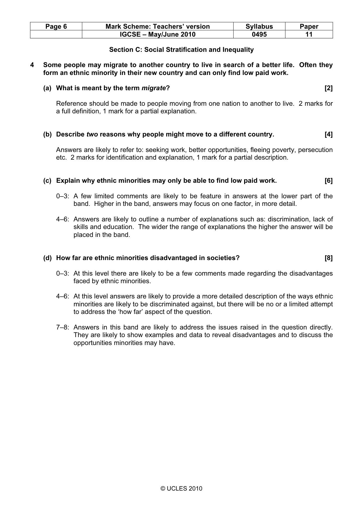Mark scheme, page 6 of 9