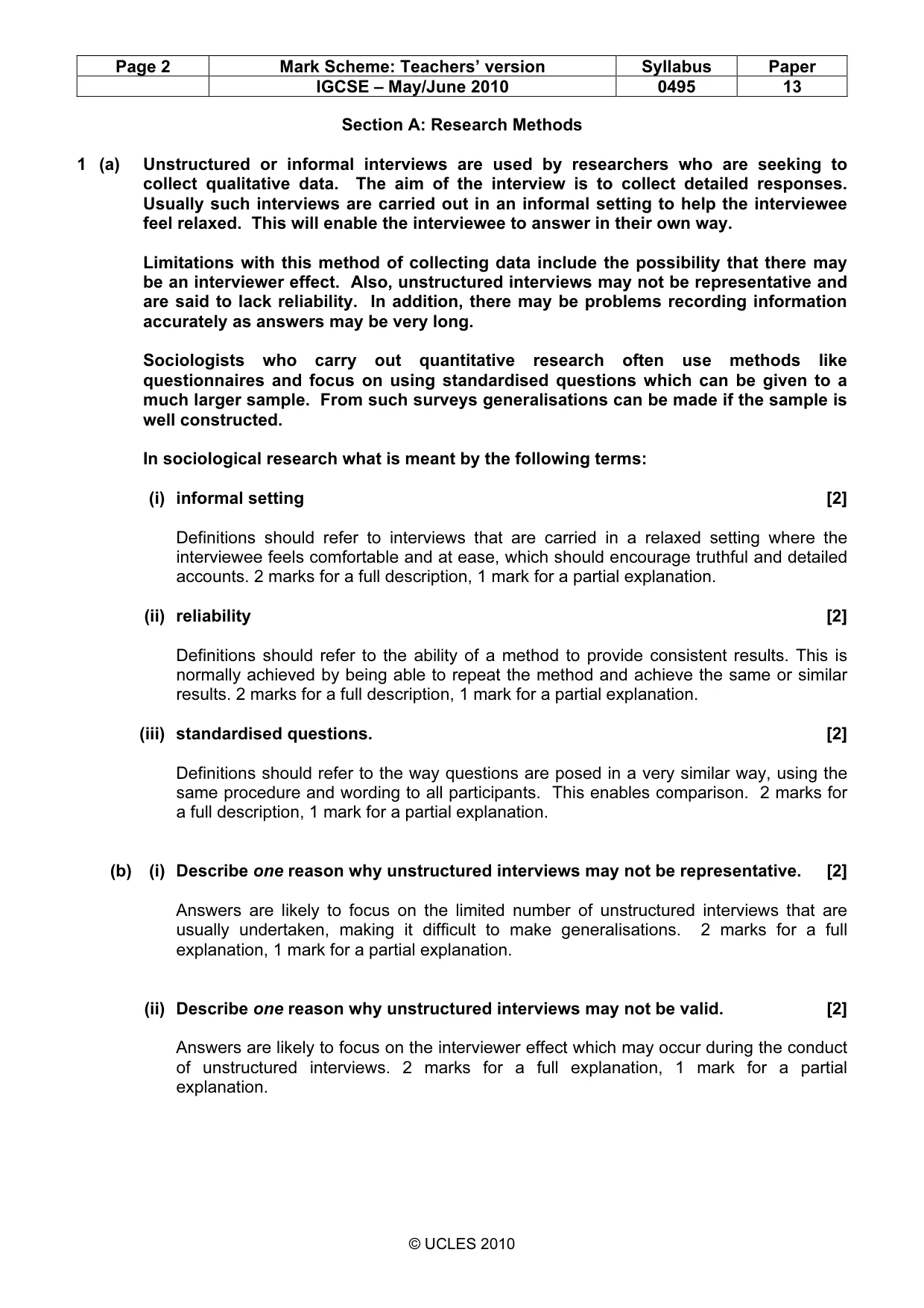 Mark scheme, page 2 of 9