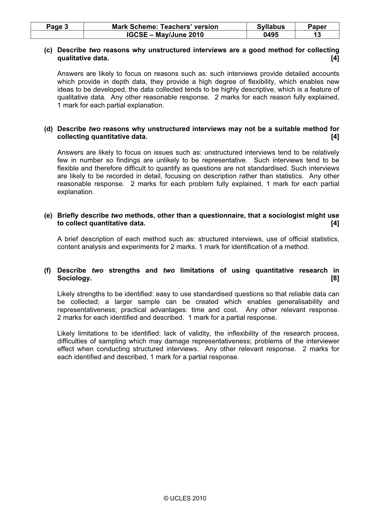 Mark scheme, page 3 of 9