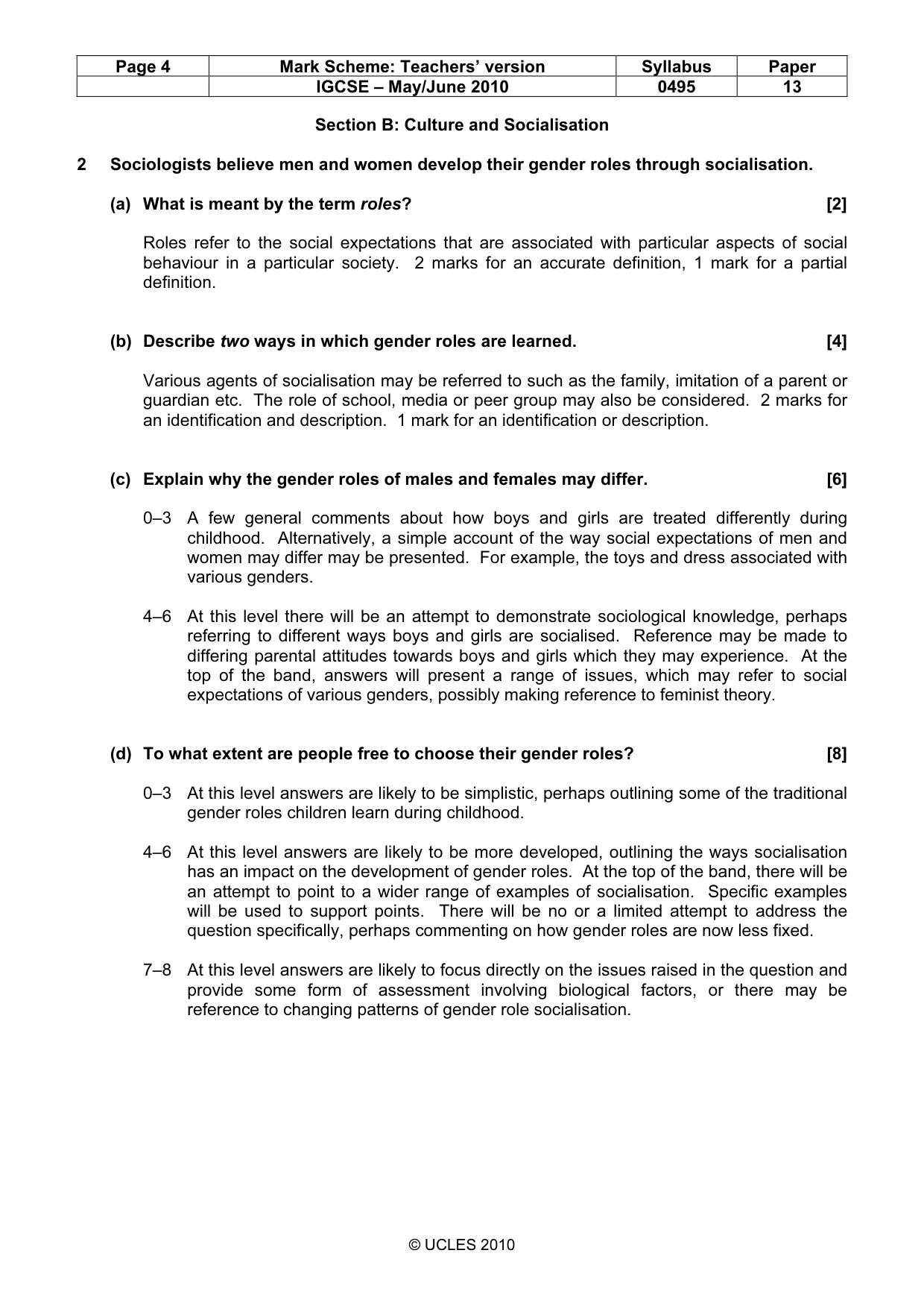 Mark scheme, page 4 of 9