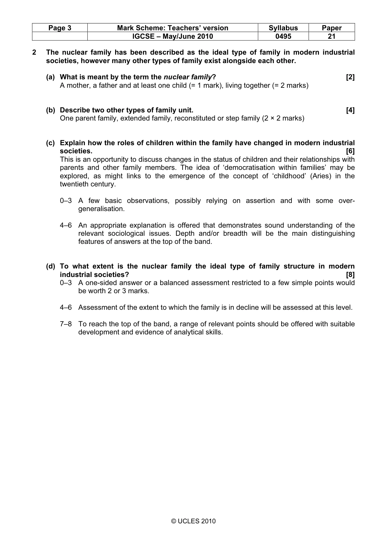 Mark scheme, page 3 of 9