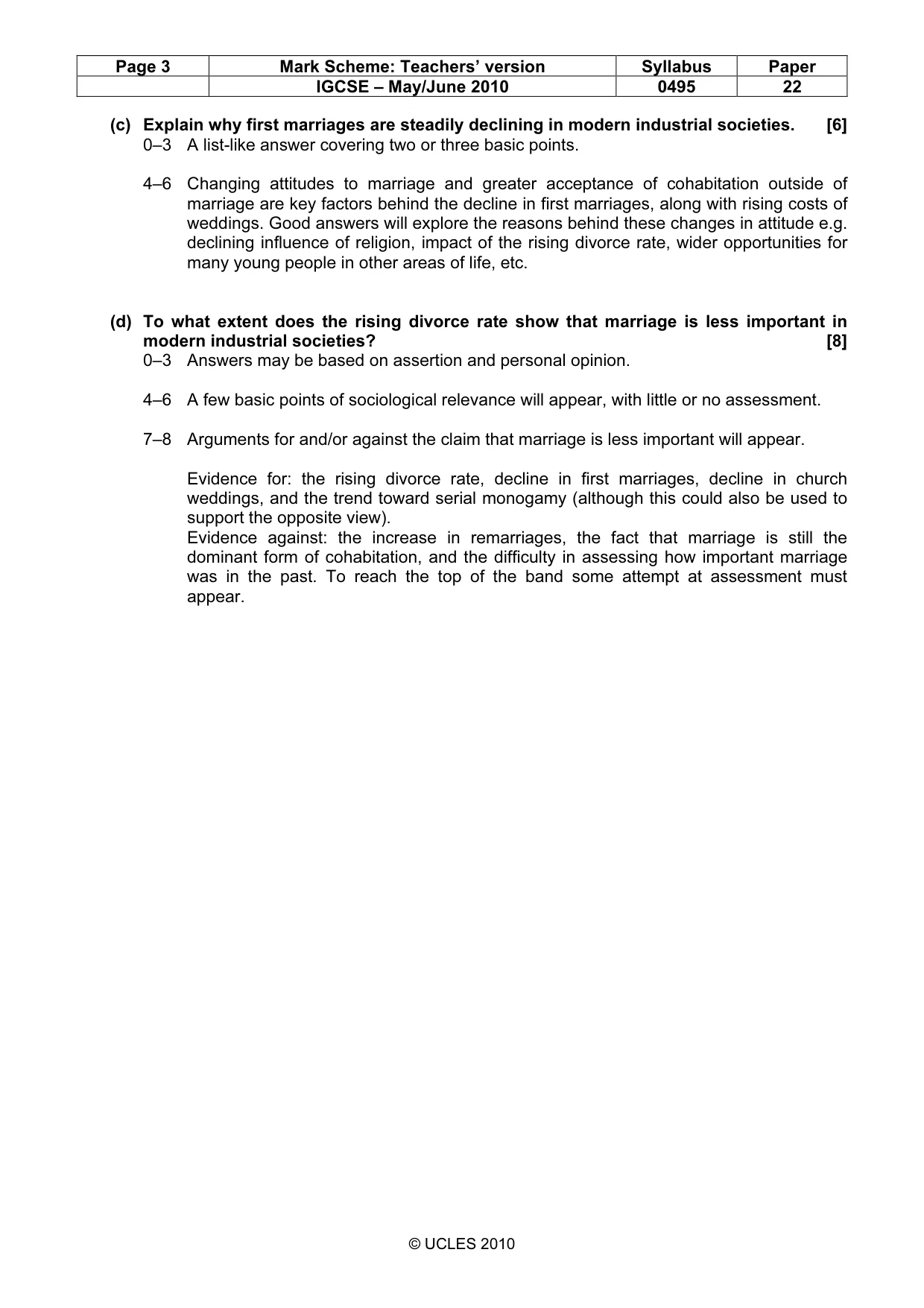 Mark scheme, page 3 of 9