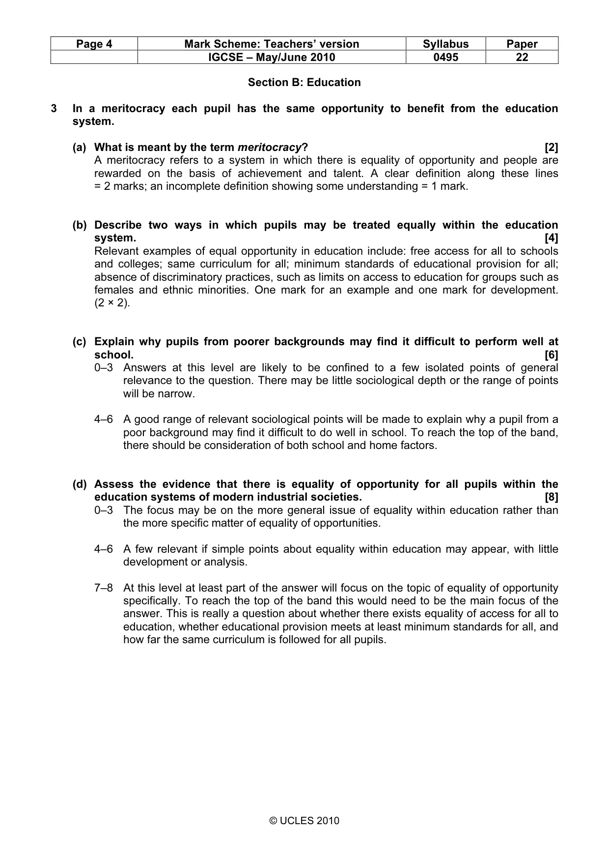 Mark scheme, page 4 of 9
