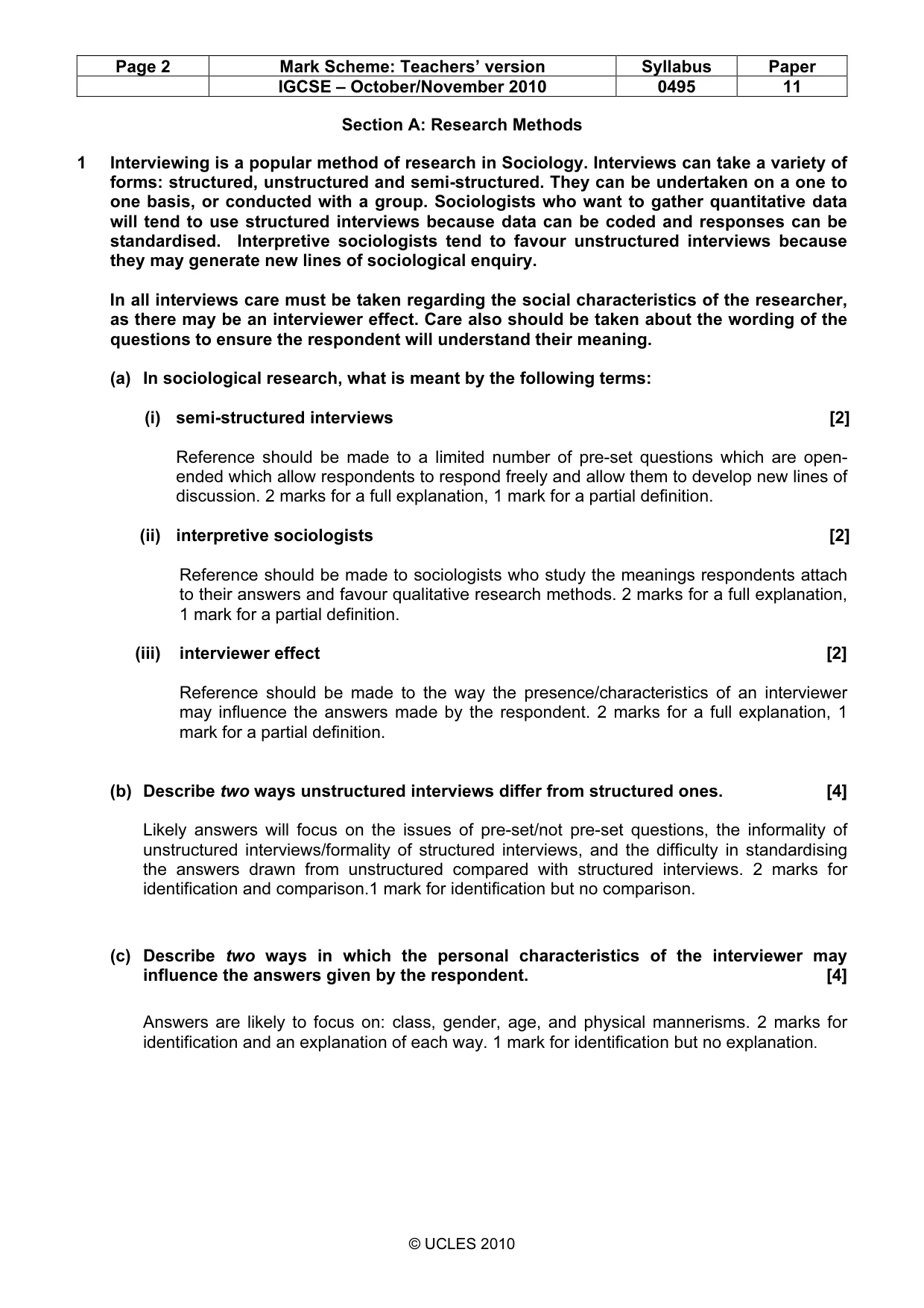 Mark scheme, page 2 of 9