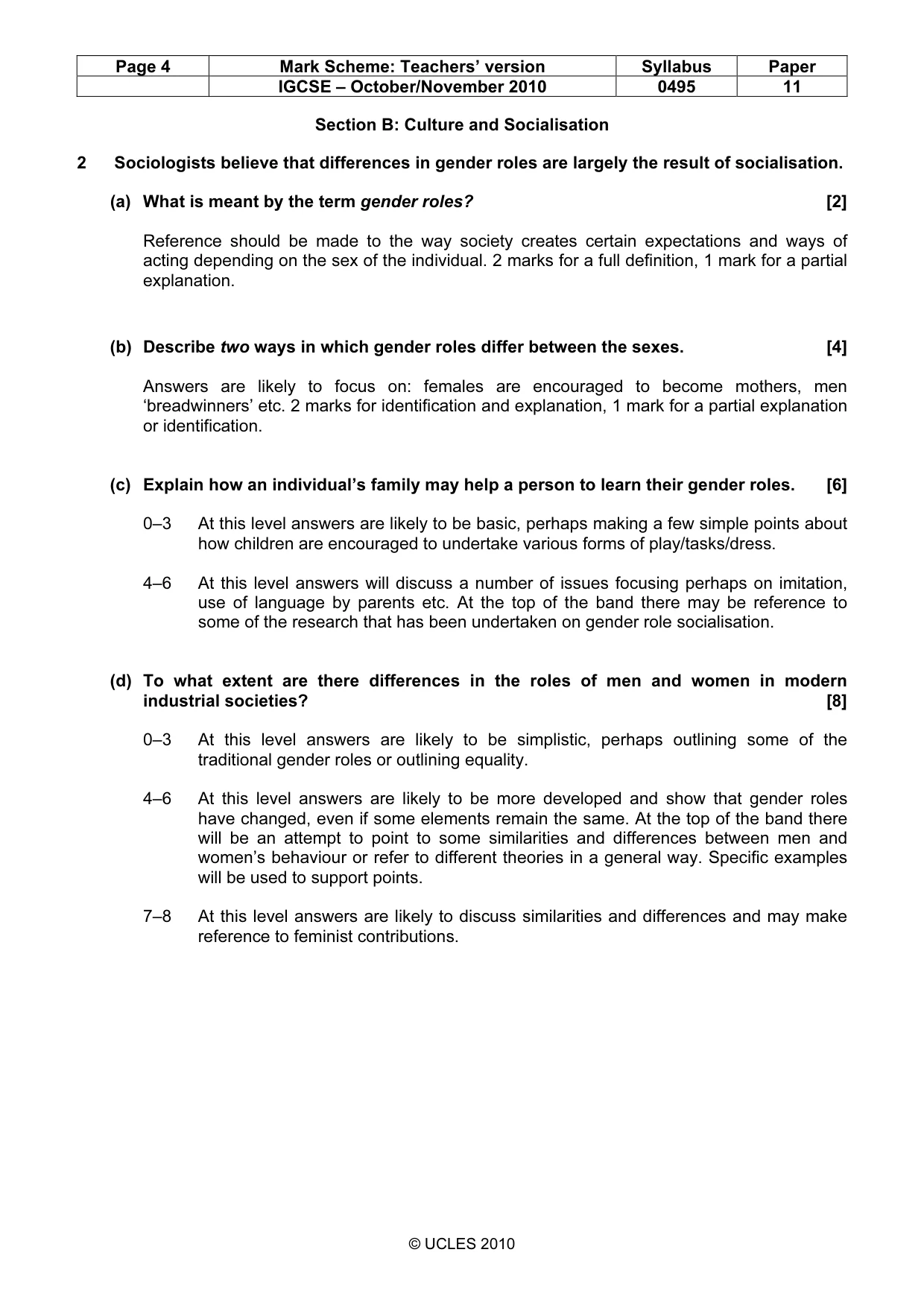 Mark scheme, page 4 of 9