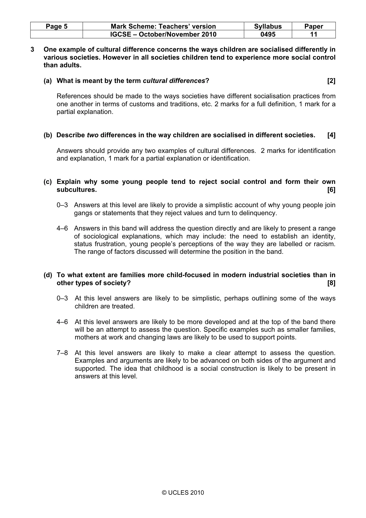 Mark scheme, page 5 of 9