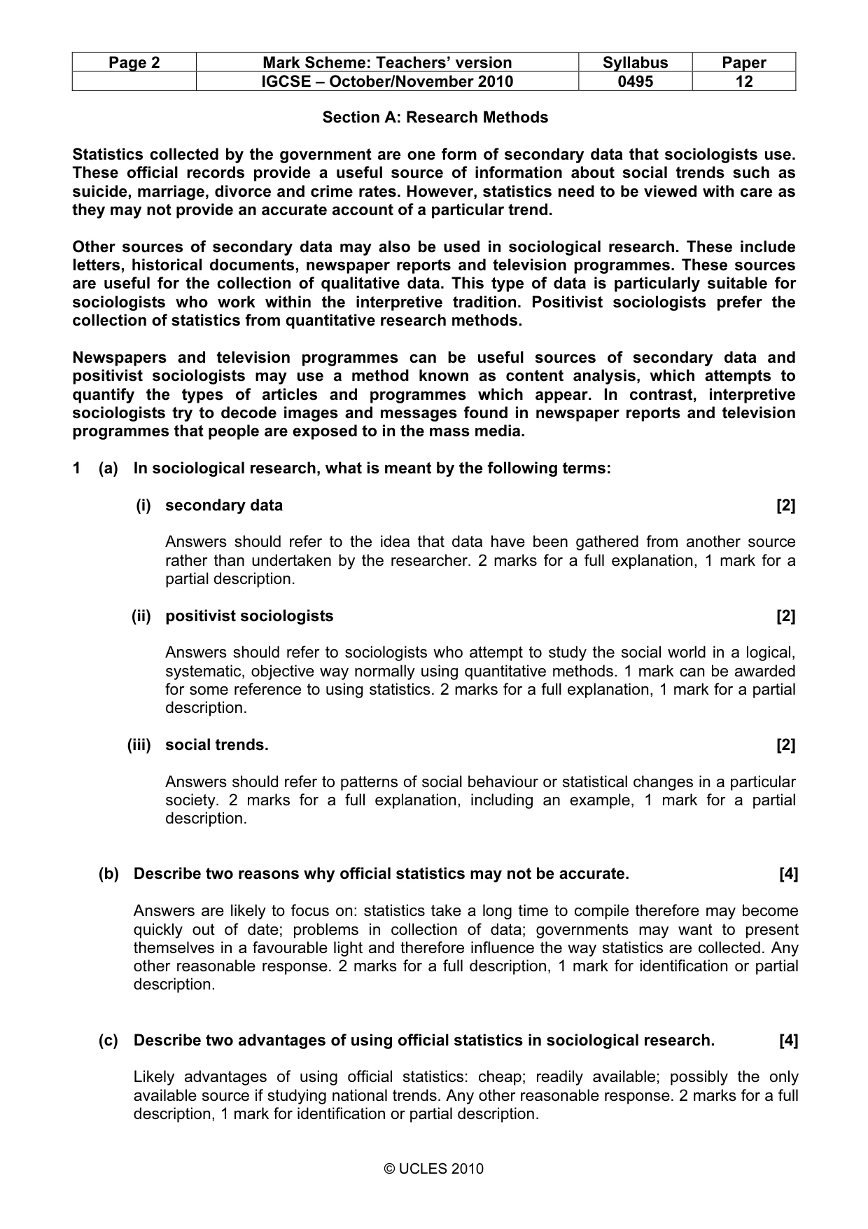 Mark scheme, page 2 of 9