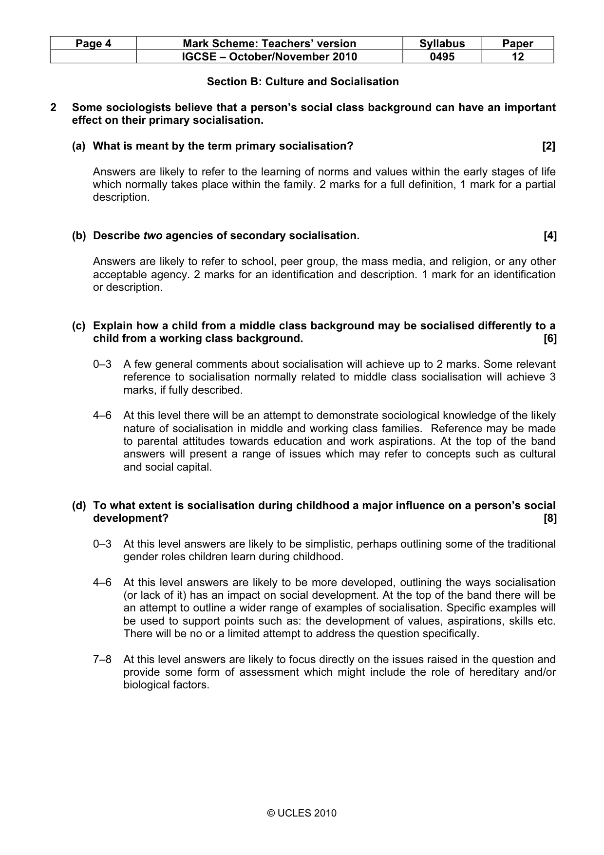 Mark scheme, page 4 of 9