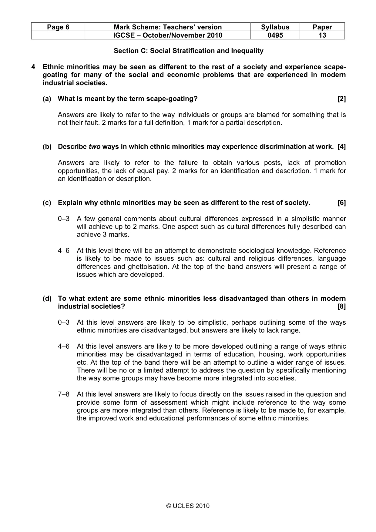 Mark scheme, page 6 of 9