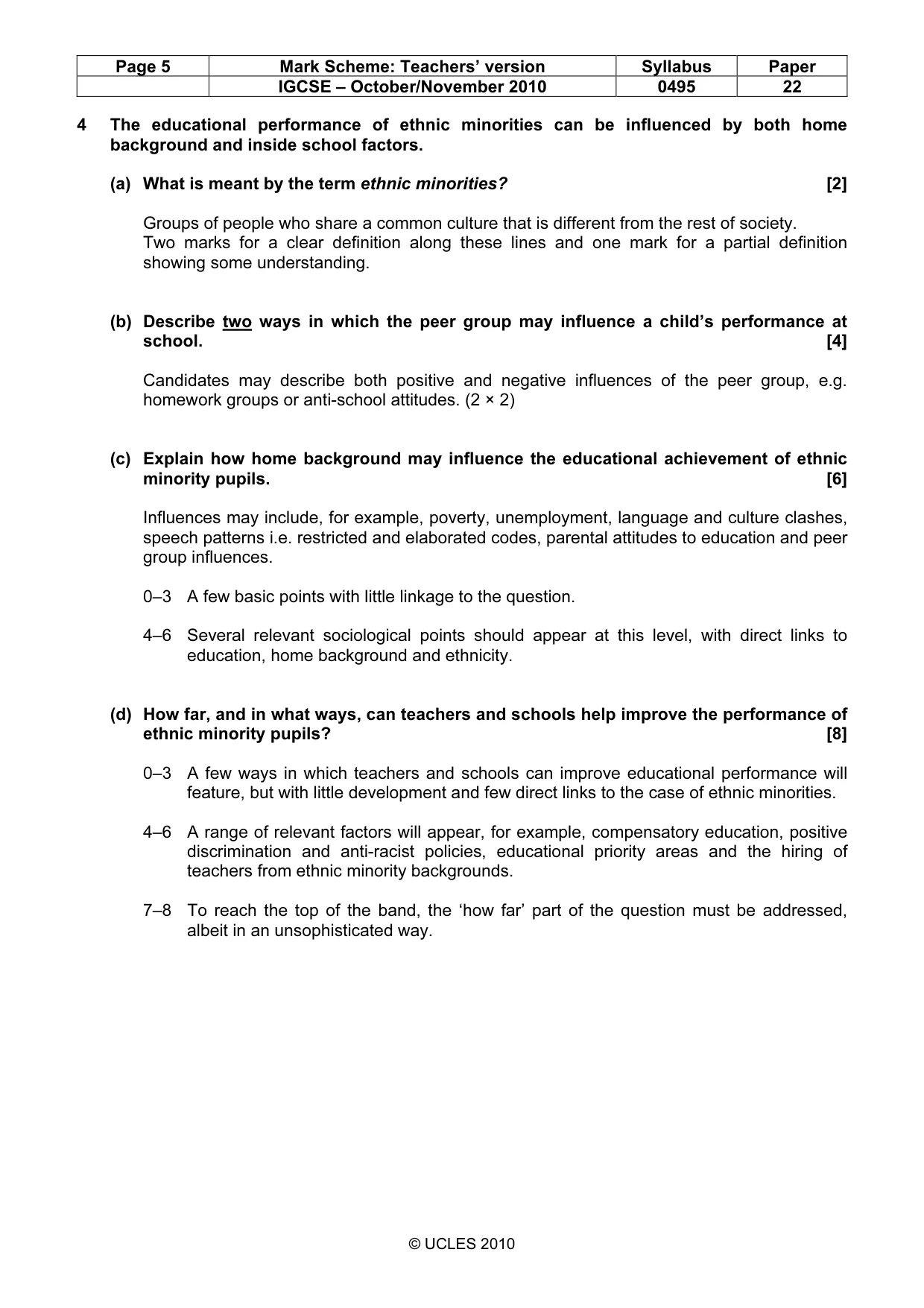 Mark scheme, page 5 of 9