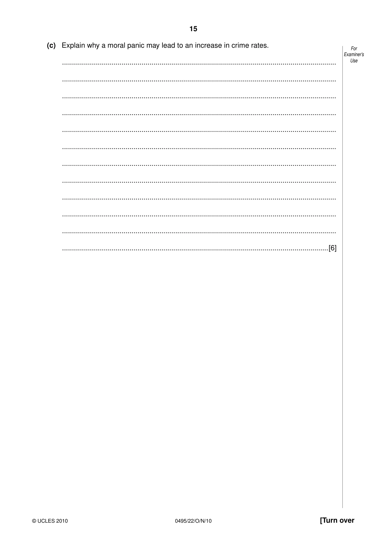 Cambridge IGCSE Sociology 0495 2010 Oct/Nov Paper 2 · Variant 2 question paper, page 15 of 28