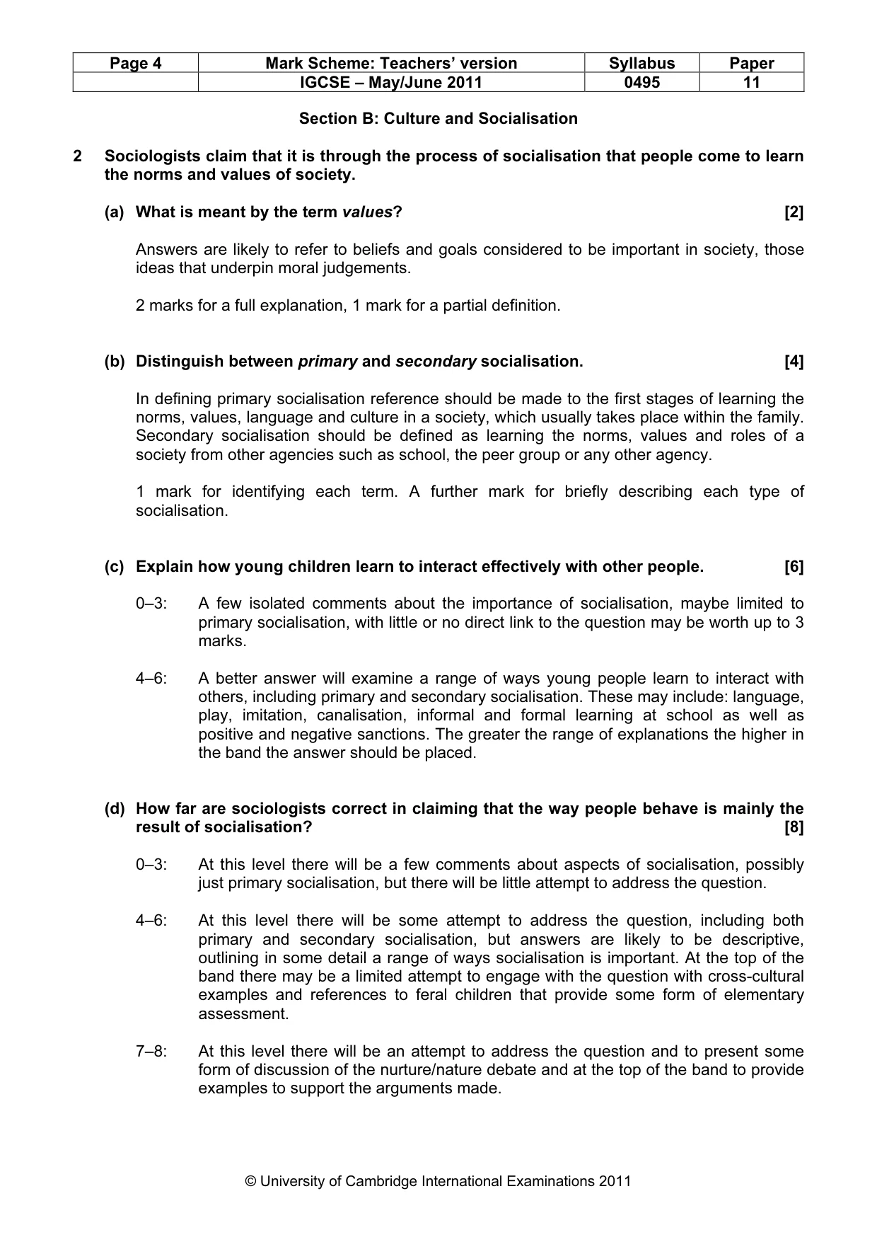 Mark scheme, page 4 of 9