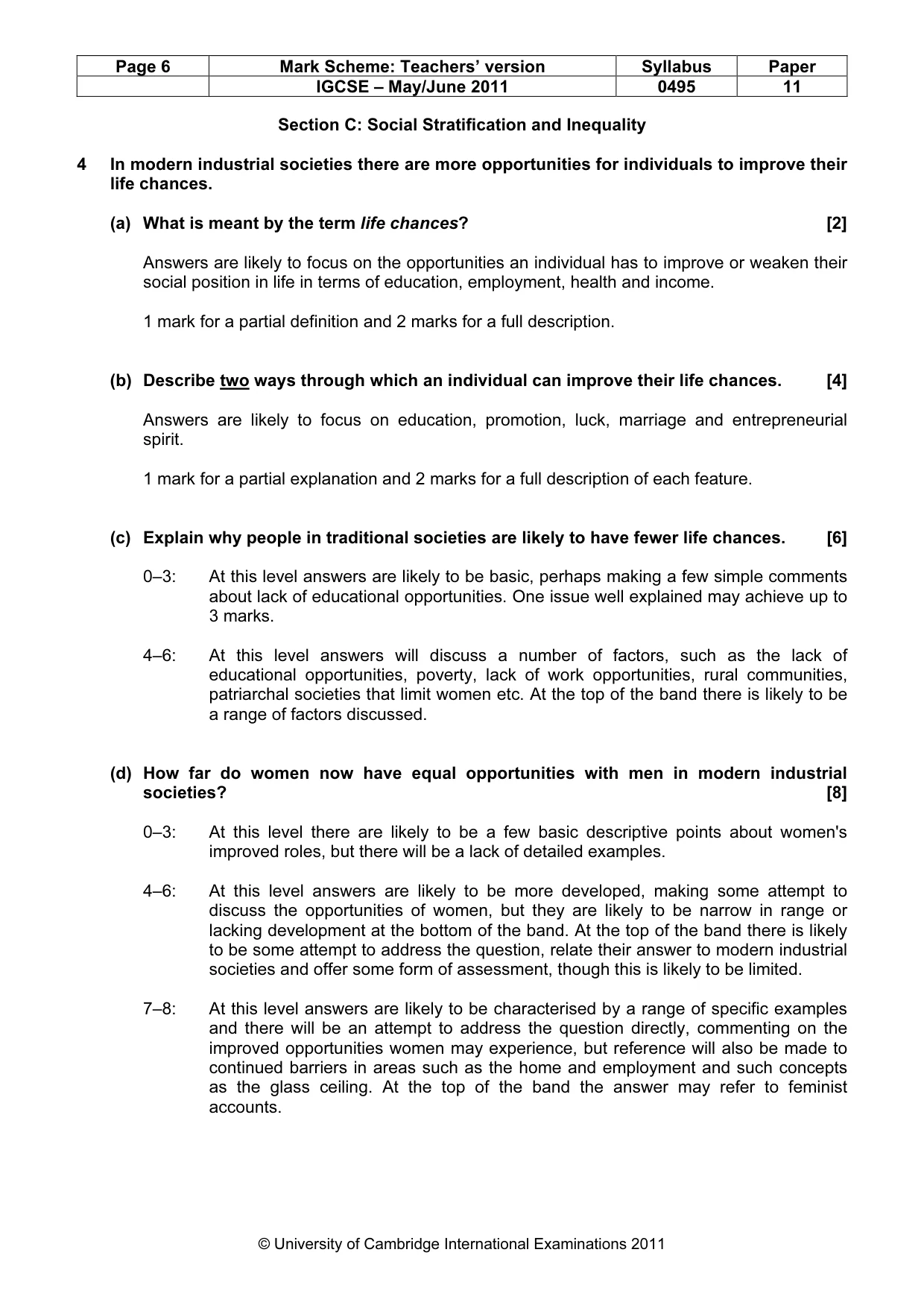 Mark scheme, page 6 of 9