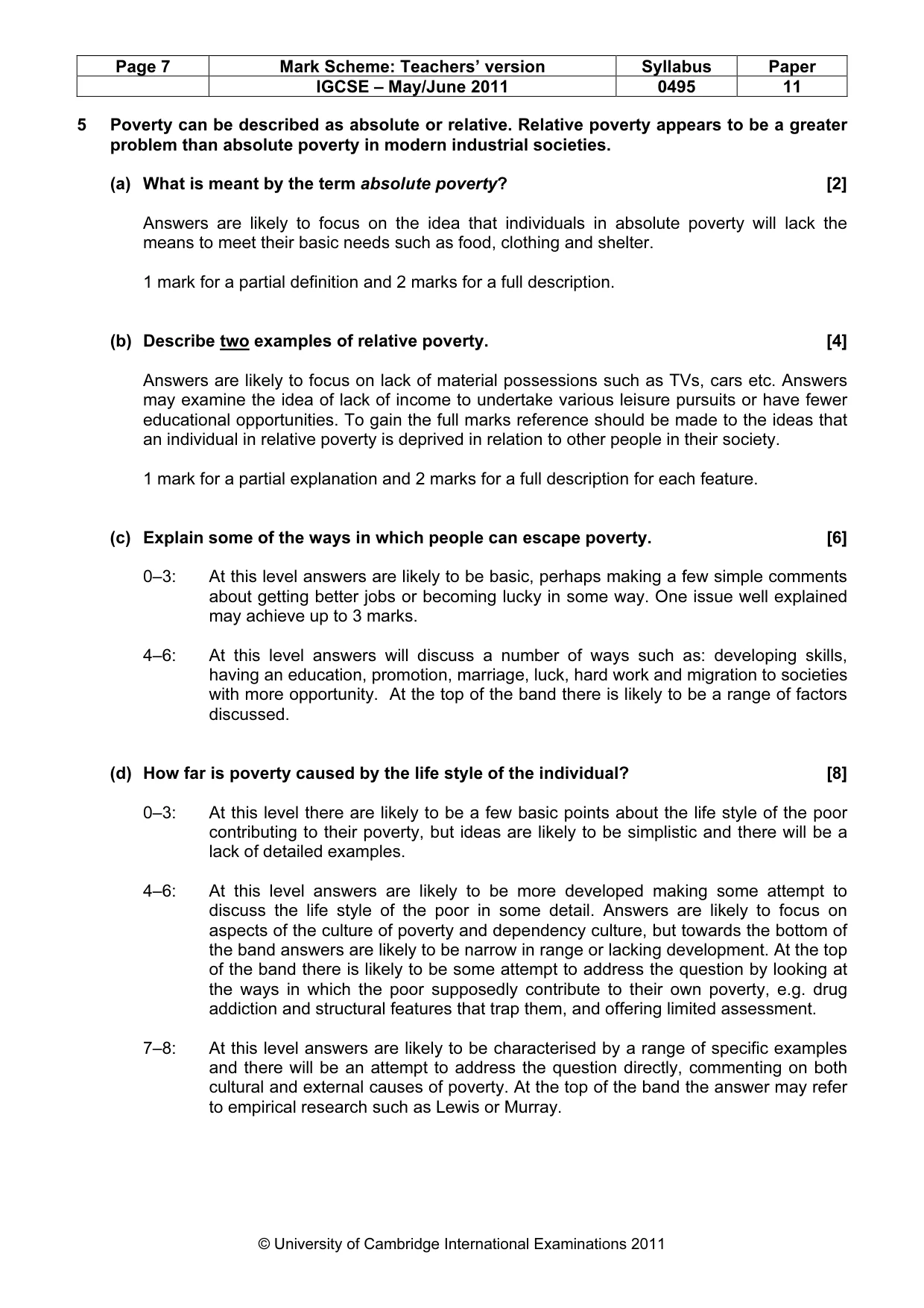 Mark scheme, page 7 of 9