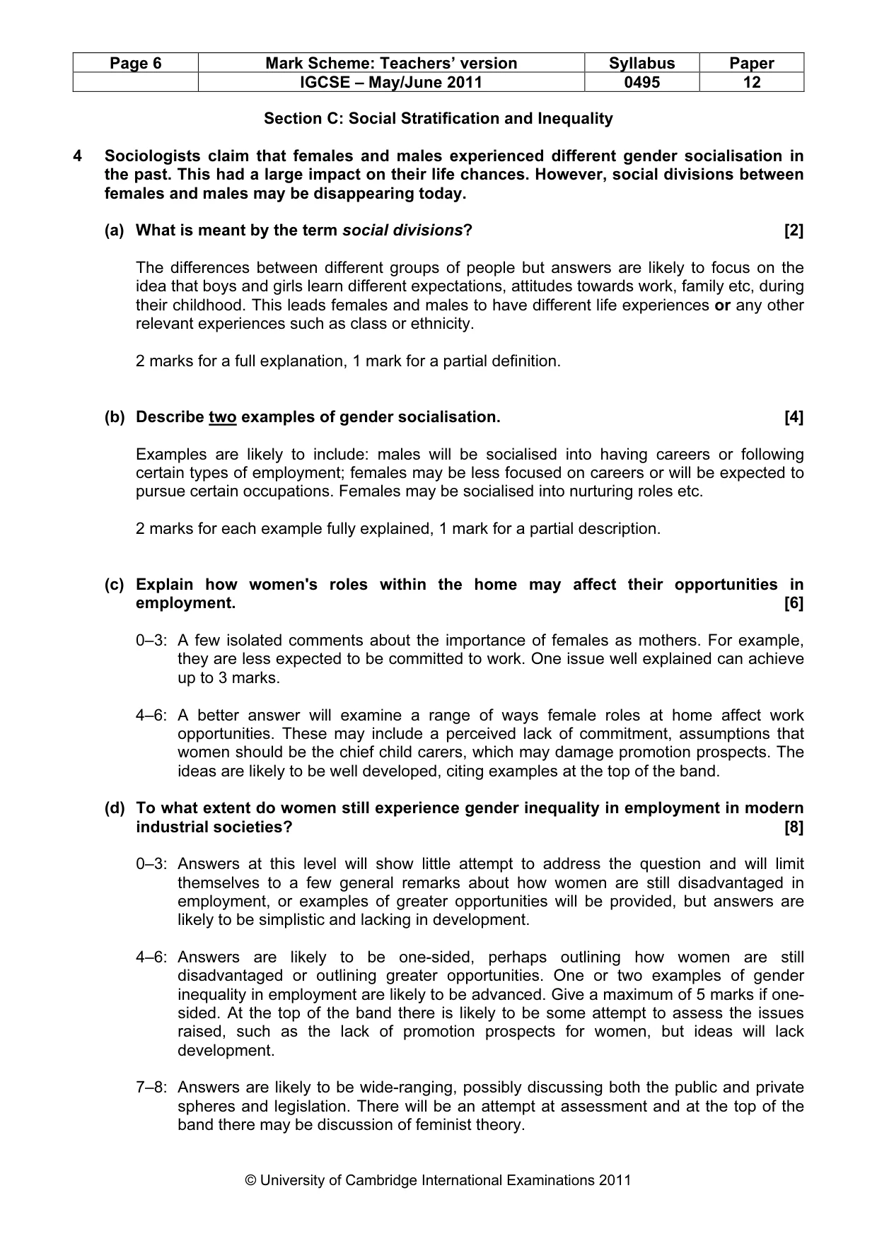 Mark scheme, page 6 of 9