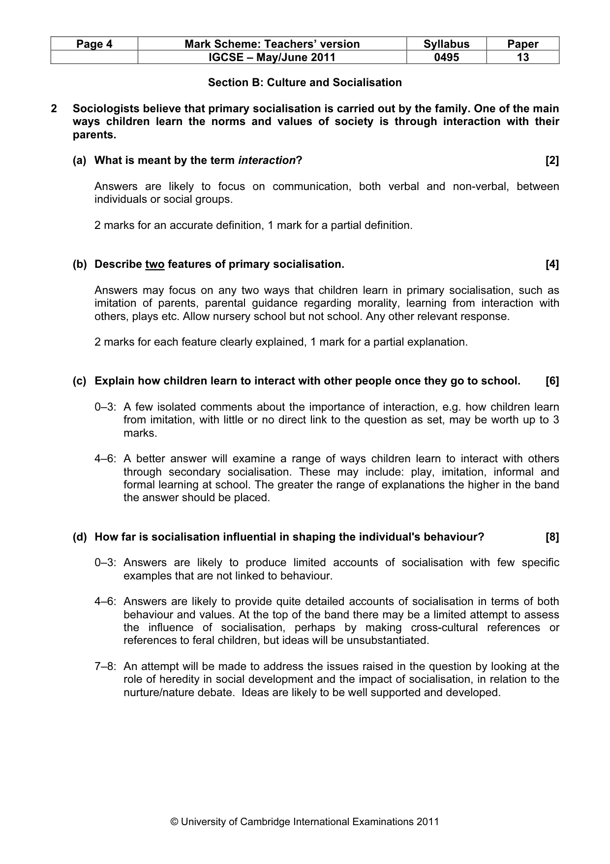 Mark scheme, page 4 of 9