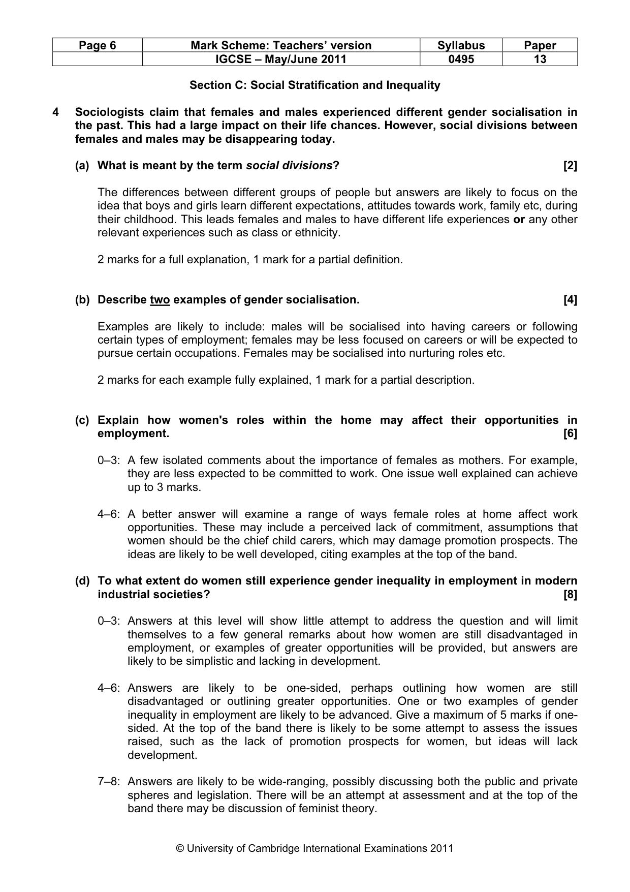 Mark scheme, page 6 of 9
