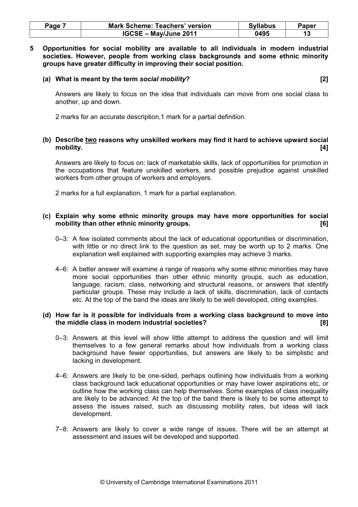 Mark scheme, page 7 of 9