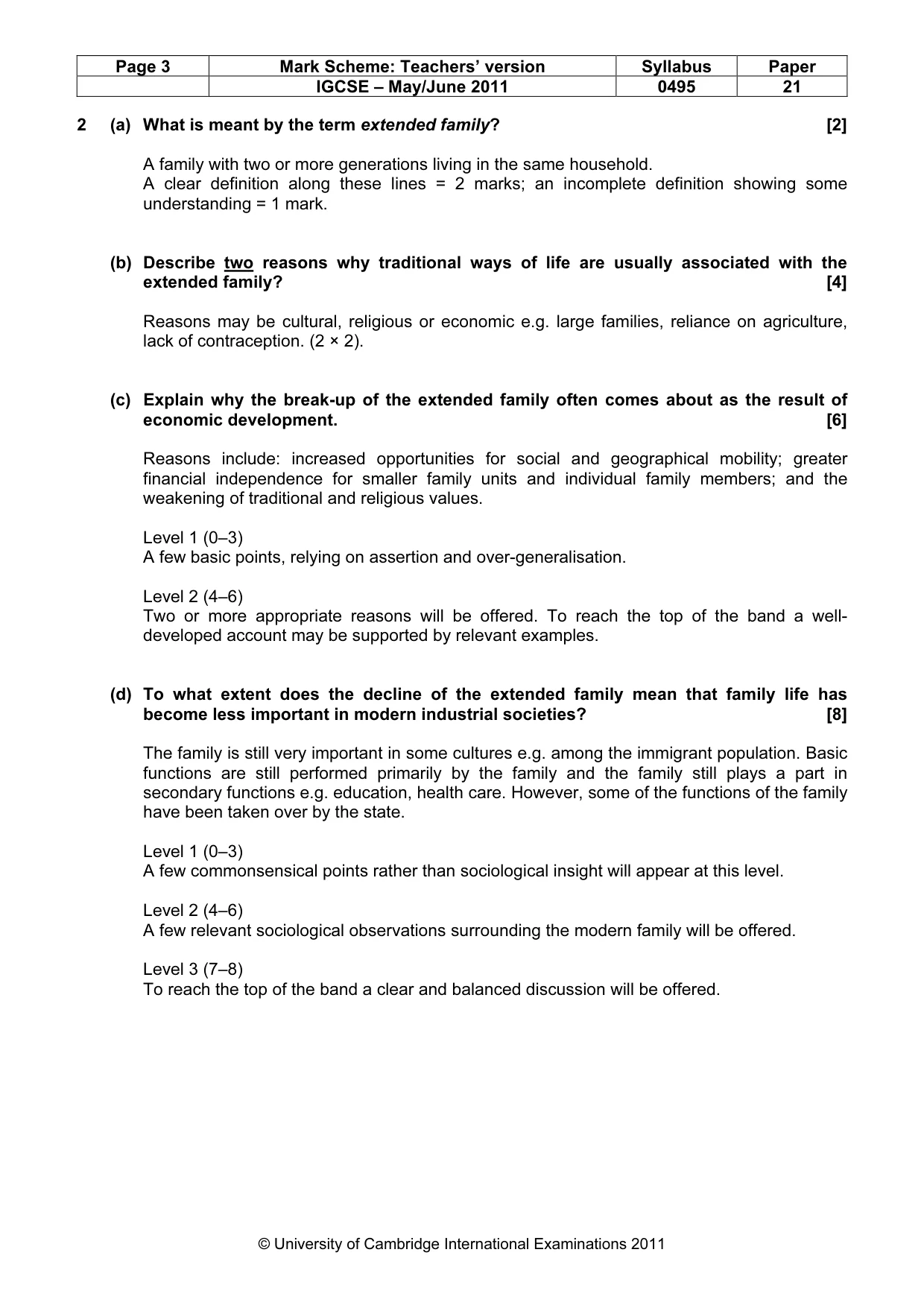 Mark scheme, page 3 of 9