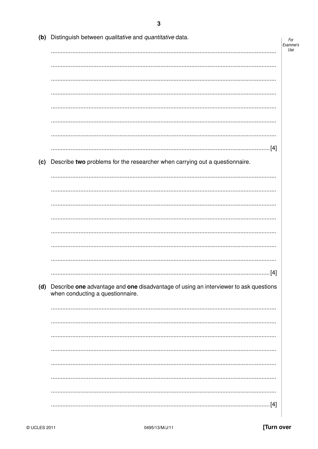 Cambridge IGCSE Sociology 0495 2011 May/June Paper 1 · Variant 3 question paper, page 3 of 24