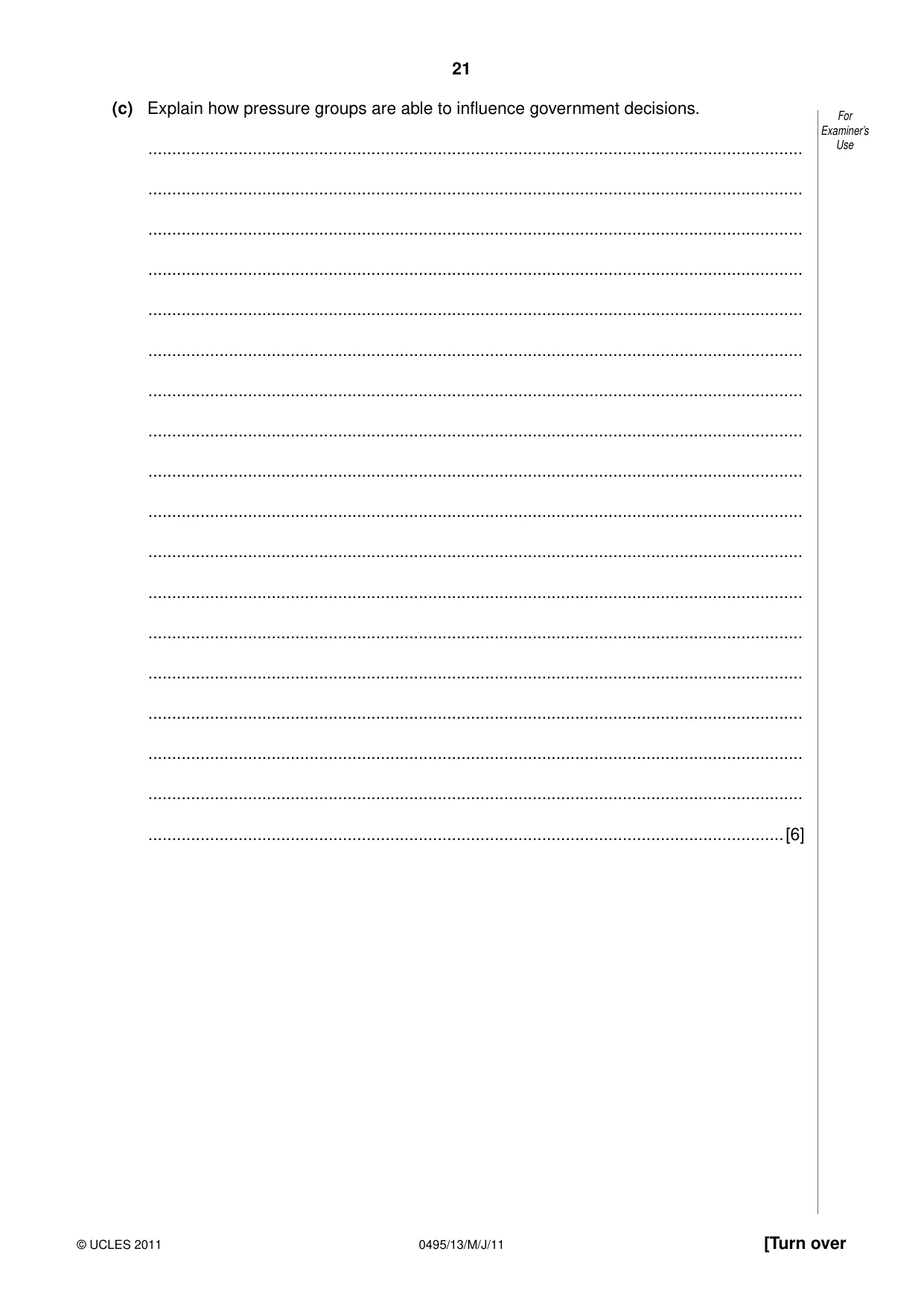 Cambridge IGCSE Sociology 0495 2011 May/June Paper 1 · Variant 3 question paper, page 21 of 24