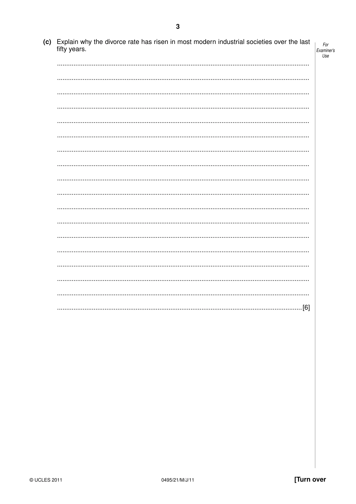 Cambridge IGCSE Sociology 0495 2011 May/June Paper 2 · Variant 1 question paper, page 3 of 28