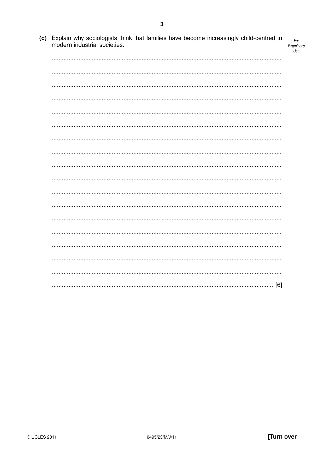 Cambridge IGCSE Sociology 0495 2011 May/June Paper 2 · Variant 3 question paper, page 3 of 28