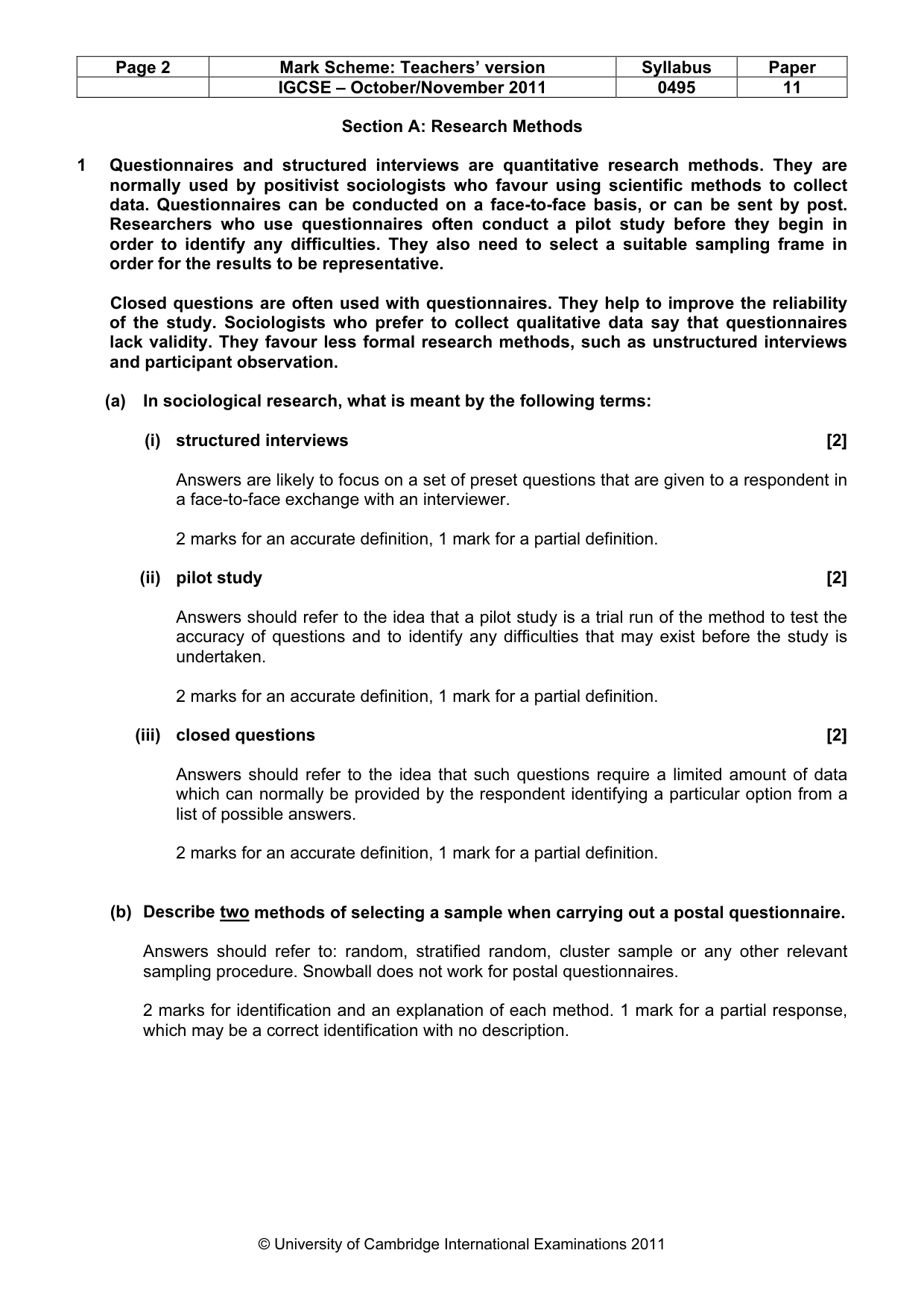 Mark scheme, page 2 of 11