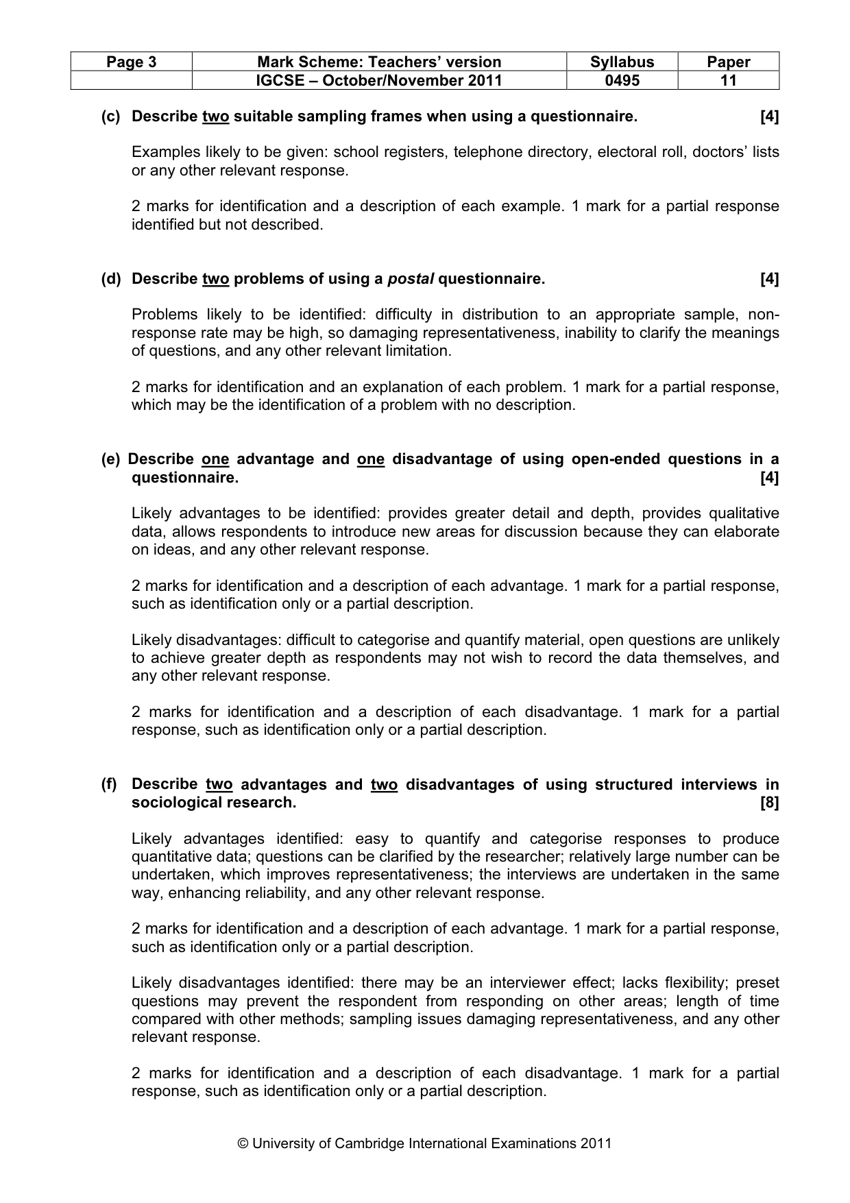 Mark scheme, page 3 of 11