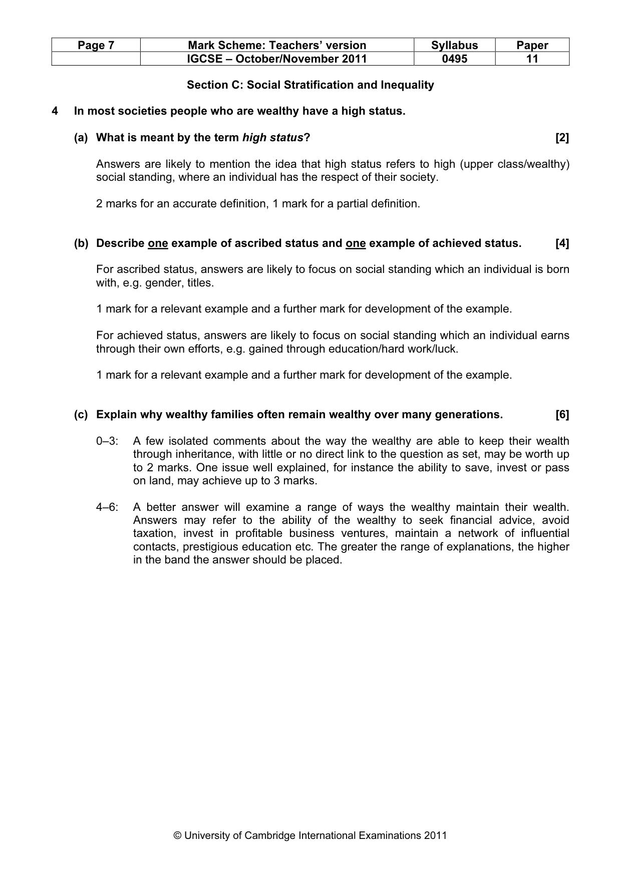 Mark scheme, page 7 of 11