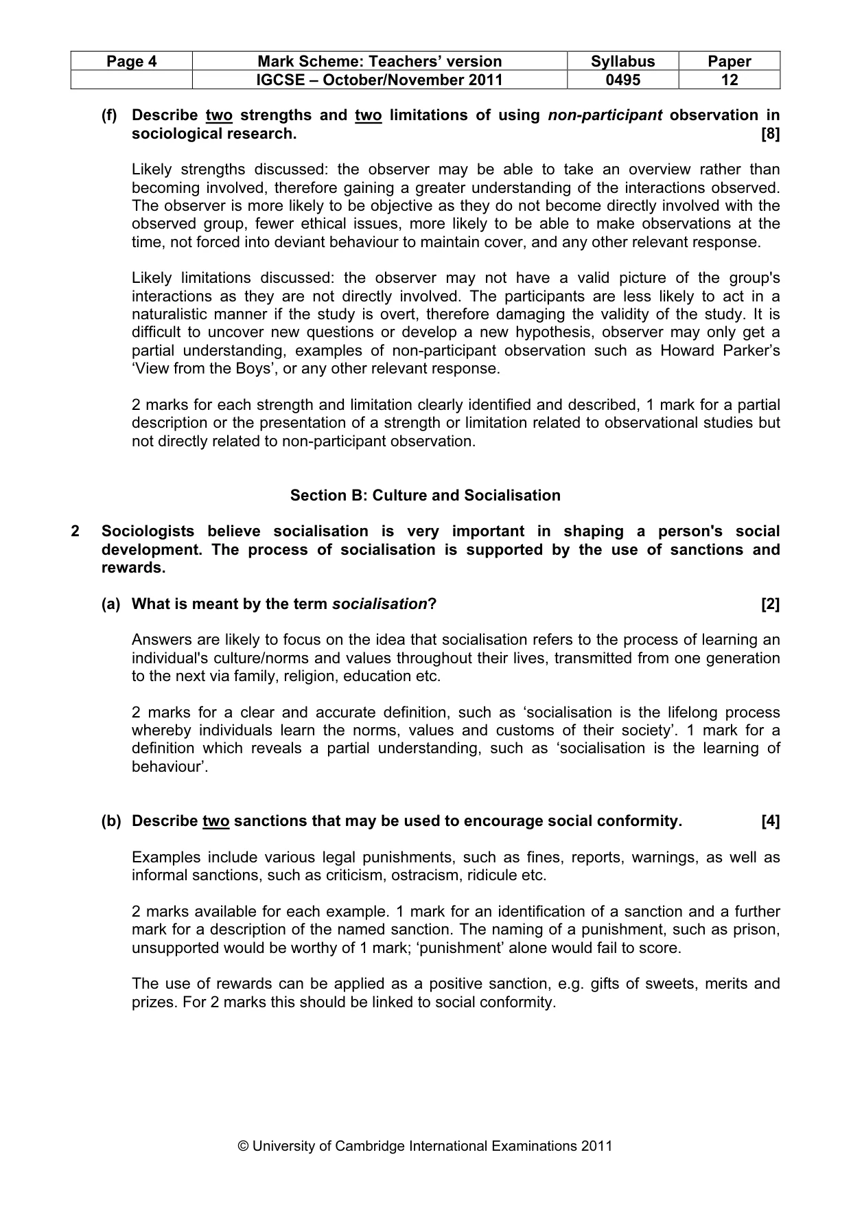 Mark scheme, page 4 of 12